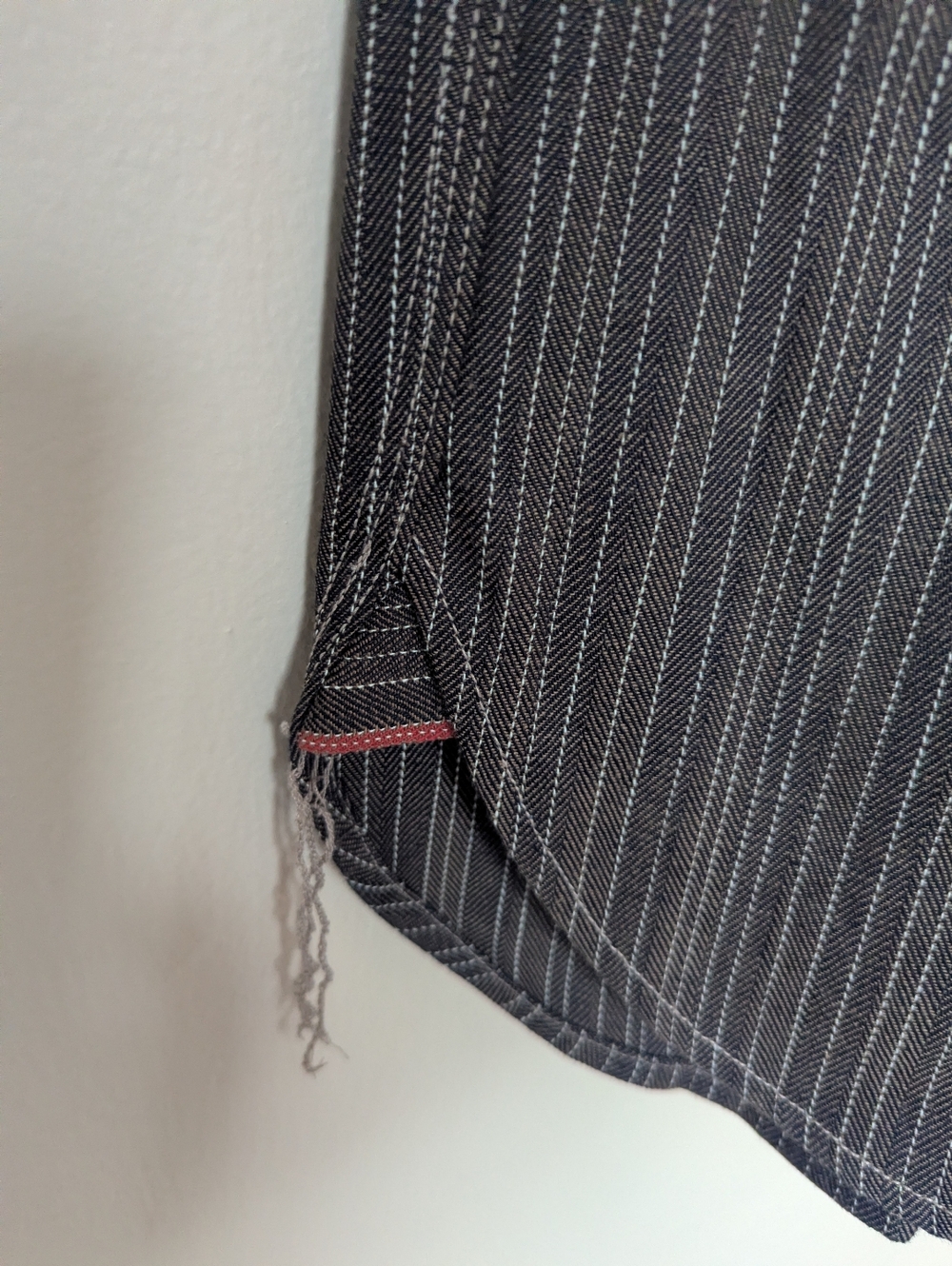 Gustin #8 Japan Wabisabi Workshirt, Brown/Gray & White Striped (SIZE LARGE SLIM) - Picture 12 of 15